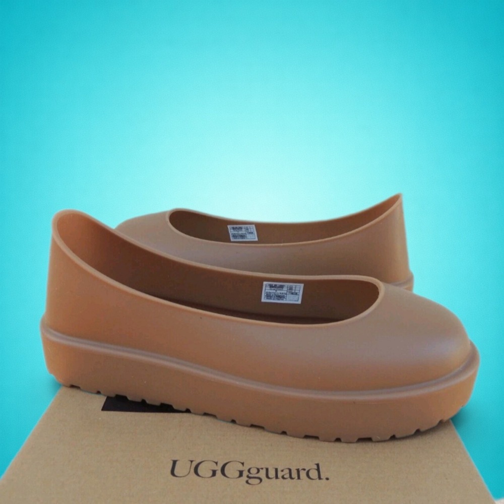 New UGG CHESTNUT WATERPROOF RUBBER RAIN BOOT GUARD GALOSH, MEN 8-10 WOMEN 9-11
